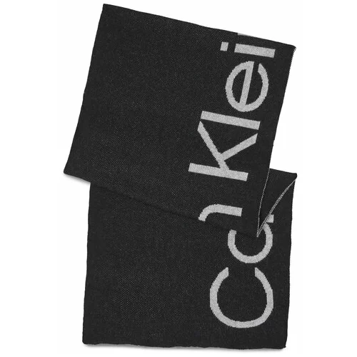 Calvin Klein Šal Logo Reverso Tonal Scarf 40X180 K60K611117 Črna