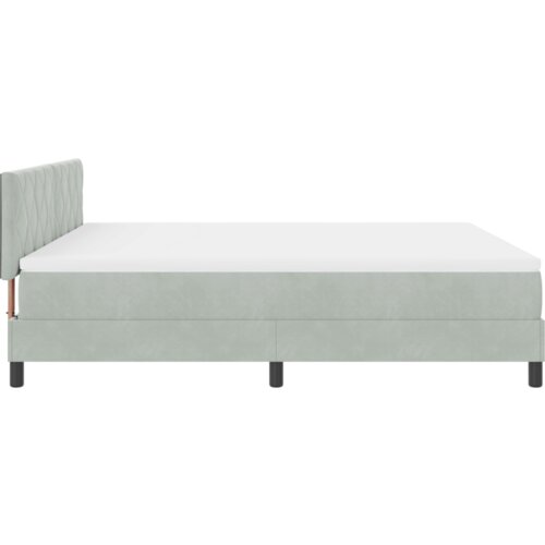 Box spring krevet s madracem i led osvjetljenjem sivo 180x200 cm bar&amp;scaron;un Slike