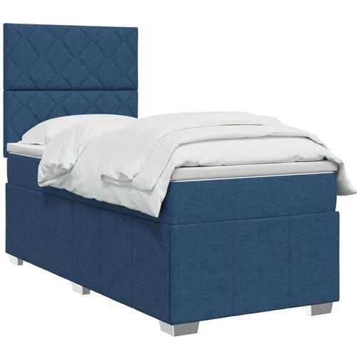  Boxspring krevet s madracem Plava 100 x 200 cm Tkanina - Plava 100 x 200 cm Dizajn s rombovima Cene
