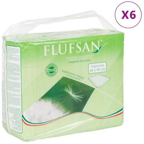 VidaXL Flufsan podloge za inkontinenciju za krevet 90 kom 60 x 90 cm Slike