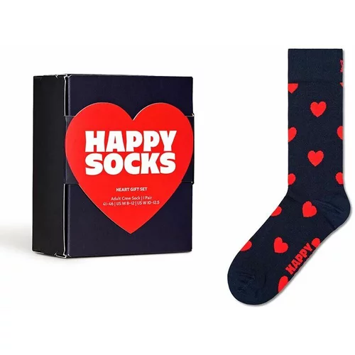 Happy Socks Nogavice Gift Box Heart mornarsko modra barva