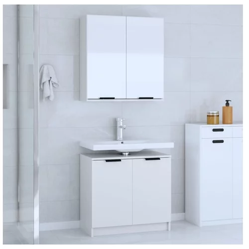  Komplet kopalniških omaric 2-delni bel inženirski les