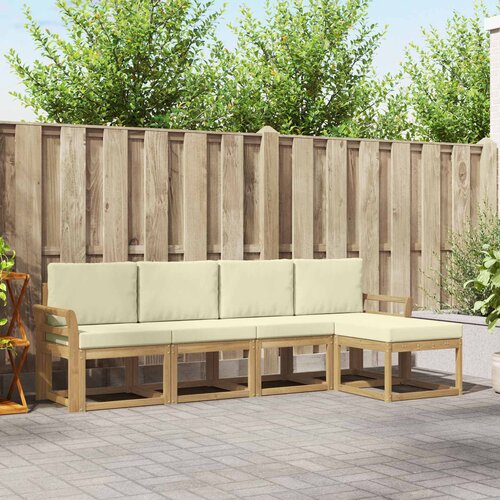  Set vanjskih sofa s jastukom 5 pcs Čvrsto drvo akacije Cijene