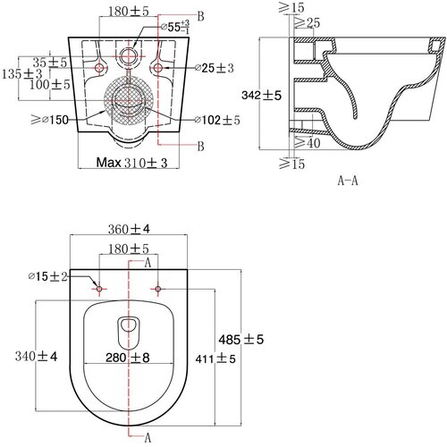 Geberit SIKOGES6W1D20 sat brevis wc &amp;scaron;koljka s kompletom duofix 458.103.00.1 Delta20 Slike