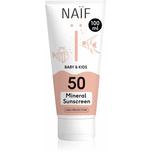 Naif Baby & Kids Mineral Sunscreen SPF 50 zaščitna krema za sončenje za dojenčke in otroke SPF 50 100 ml