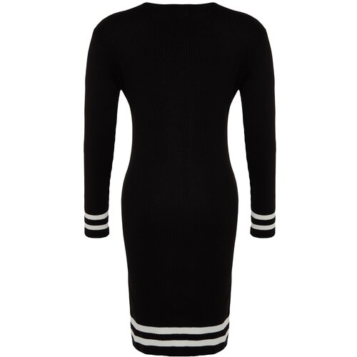 Trendyol Curve Black Stripe Detailed Sweater Dress Cene