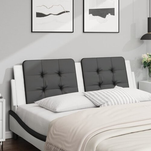 vidaXL Jastuk za uzglavlje crno-bijeli 160 cm od umjetne kože Cijene