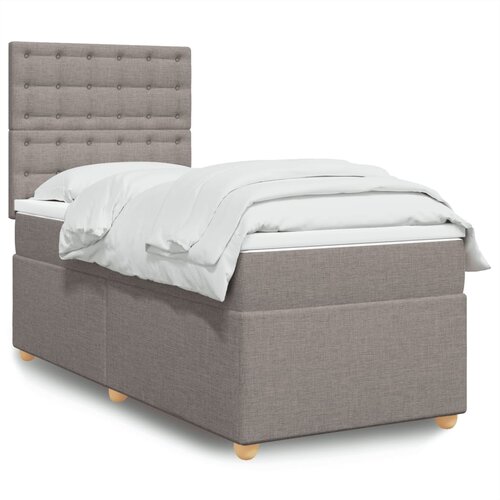 vidaXL Box spring postelja z vzmetnico taupe 90x200 cm blago Cene