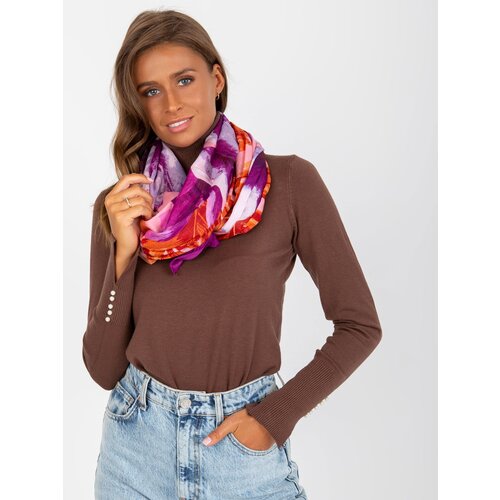 Fashion Hunters Purple cotton scarf with a motif Slike