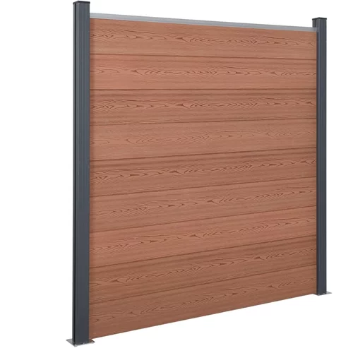  Set panela za ogradu smeđi 180x186 cm WPC