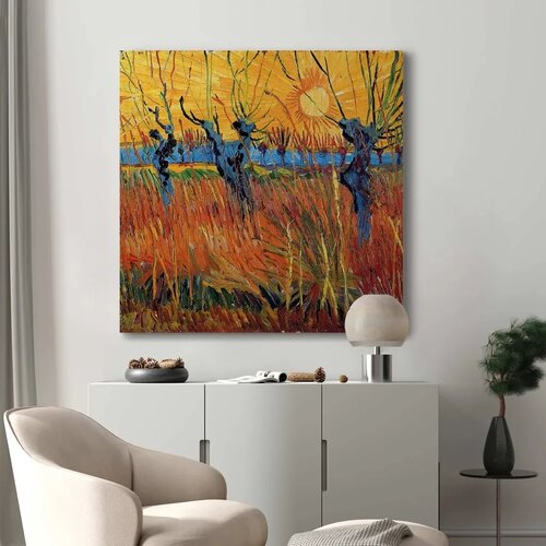  Slika - Vincent van Gogh – Willows at Sunset 60x60 Premium Print Cene