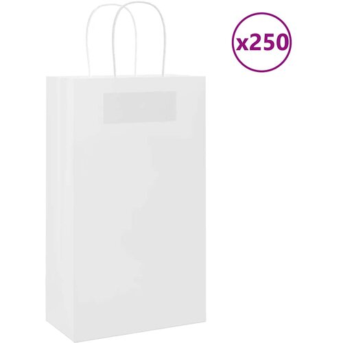  Papirnate vrećice 250 kom s ručkama bijele 21x11x36 cm Cijene