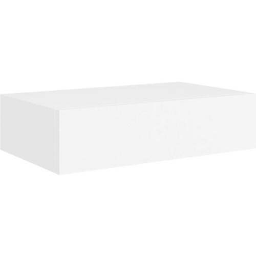 VidaXL Zidna polica s ladicom bijela 40 x 23,5 x 10 cm MDF Slike
