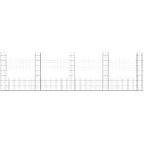  Gabionska ko&amp;scaron;ara U-oblika s 5 stupova 500x20x150 cm željezna Slike