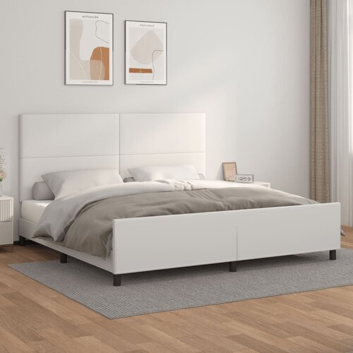  Okvir za krevet s uzglavljem bijeli 200x200 cm od umjetne kože Cijene
