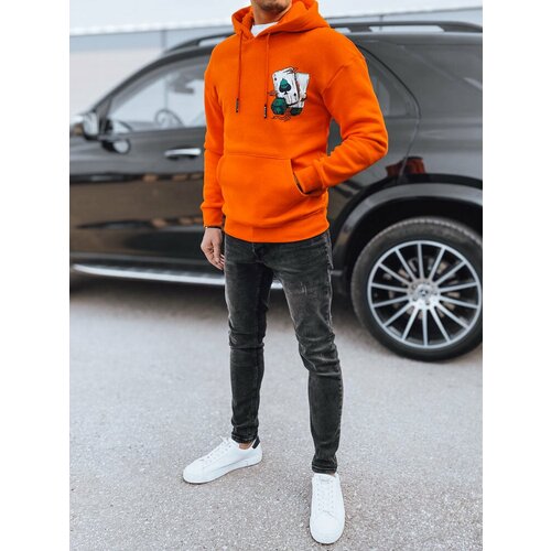 DStreet Men's orange sweatshirt with print Cene
