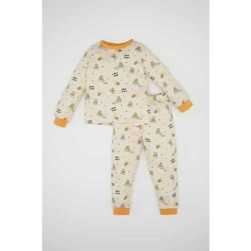 Defacto Baby Boy Dinosaur Patterned Long Sleeve Pajama Set