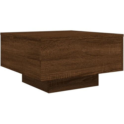  Stolić za kavu s LED svjetlima smeđi hrast 55x55x31cm Slike