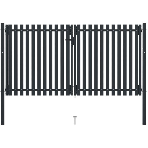 vidaXL Dvojna vrata za ograjo iz jekla 306x220 cm antracitna Cene
