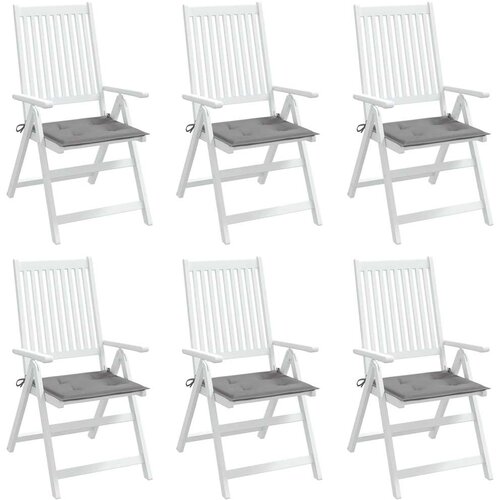  Jastuci za vrtne stolice 6 kom sivi 40x40x4 cm od tkanine Slike