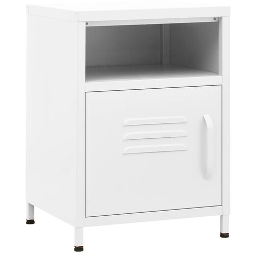 Maison Chic Nočna omarica - Nočna miza bela 35x35x51 cm jeklo, (21690481) Cene