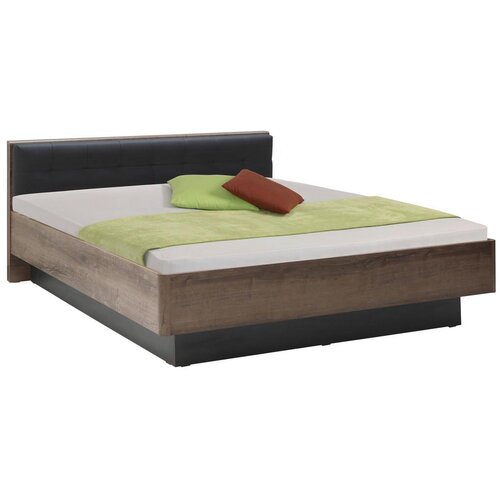 CARRYHOME Postelja Baveno, Barva Hrasta, Črna, 180x200 Slike
