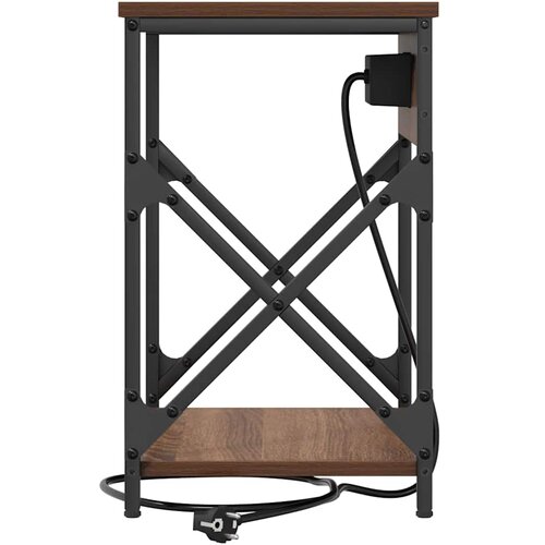  Noćni ormar 2 pcs Smeđi hrast 41 x 31 x 51 cm Konstruirano drvo Slike