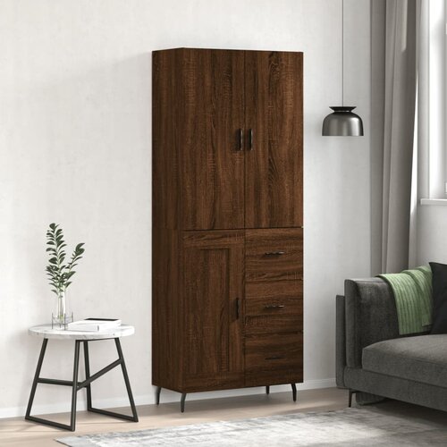 The Living Store Visoka komoda rjav hrast 69,5x34x180 cm inženirski les - Visoka Omara, (21836100) Cene