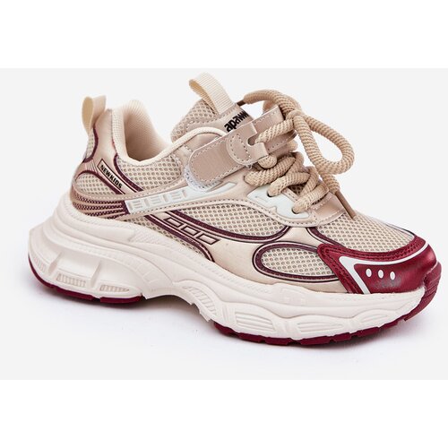 Boto Lightweight Kids Sneakers On Thick Sole Gold Xairana Cene