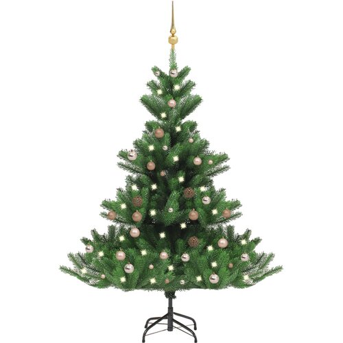 vidaXL umjetna božićna kavkaska jela LED s kuglicama zelena 150 cm Cijene