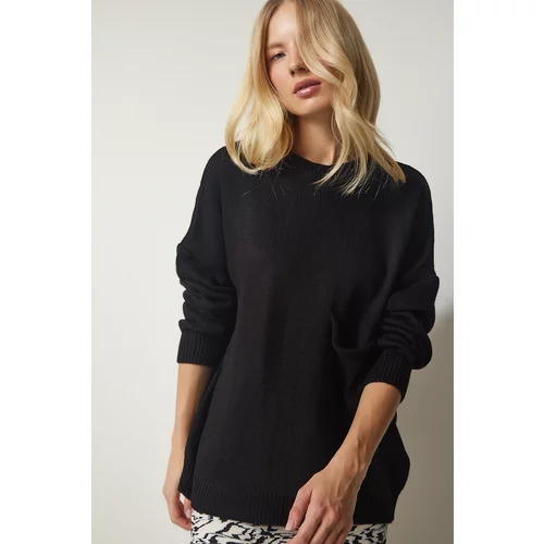 Happiness İstanbul Women's Black Pocket Detailed Basic Knitwear Sweater