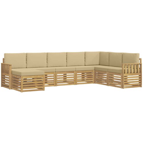  Set vanjskih sofa 6 kom. Bijela i Bež Poliester Slike