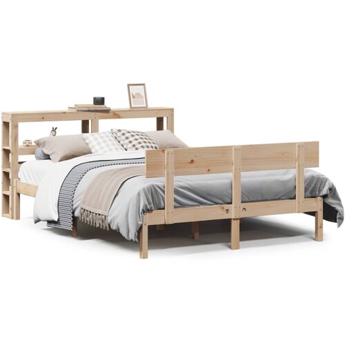 vidaXL Posteljni okvir brez vzmetnice 140x190 cm trdna borovina Cene