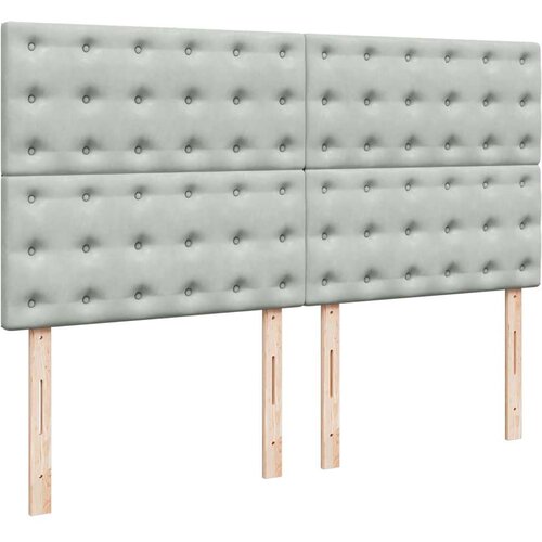 VidaXL okvir kreveta s madracima svijetlosivi 200x200cm bar&amp;scaron;unasti Slike