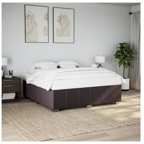 VidaXL Okvir za krevet bez madraca tamnosmeđi 200x200 cm od tkanine Slike