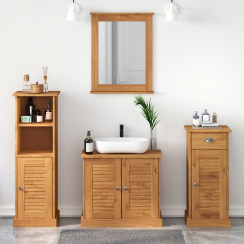 VidaXL Set namje&amp;scaron;taja za kupaonicu 4 pcs boja meda 37 x 34 x 110 cm Slike
