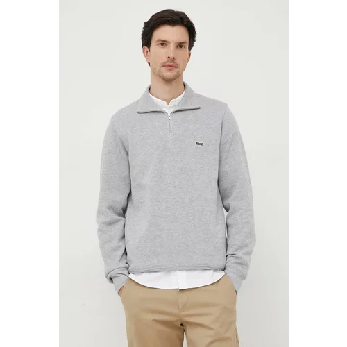 Lacoste Bombažen pulover siva barva