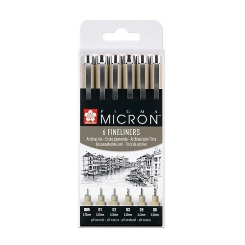 Royal Talens pigma micron liner set black 6k ( 672081 ) Cene