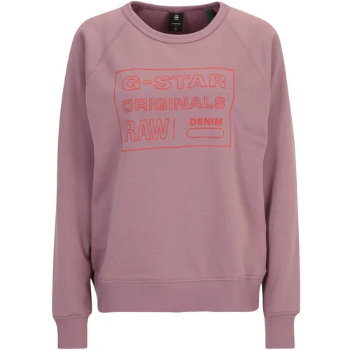 G-star Raw Sweater majica sivkasto ljubičasta (mauve) / narančasta