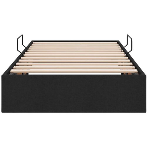  Otoman krevet s pohranom Crna 100 x 200 cm tkanina - Crna 100 x 200 cm Cijene