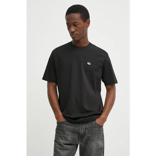 Diesel Pamučna majica T-JUST-DOVAL-PJ MAGLIETTA za muškarce, boja: crna, bez uzorka, A03819.0AIJU