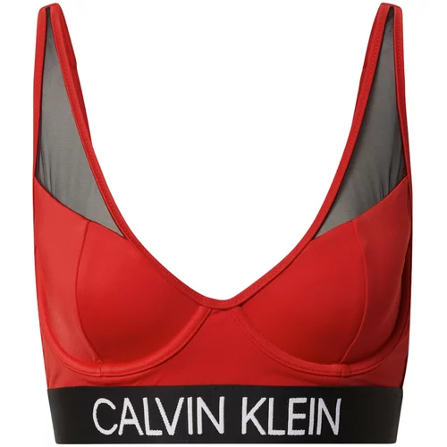 Calvin Klein Swimwear Bikini gornji dio hrđavo crvena / crna / bijela