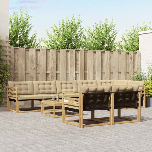  Set vanjskih sofa 9 kom. Bijela i bež Slike