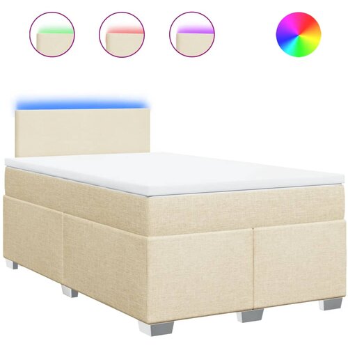 VidaXL Box spring postelja z vzmetnico krem 120x190 cm blago, (21305002) Slike