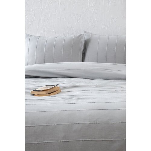  Siv bombažen komplet prevleke za odejo in prevleke za vzglavnik 210x220 cm Sedef &amp;ndash; Slike