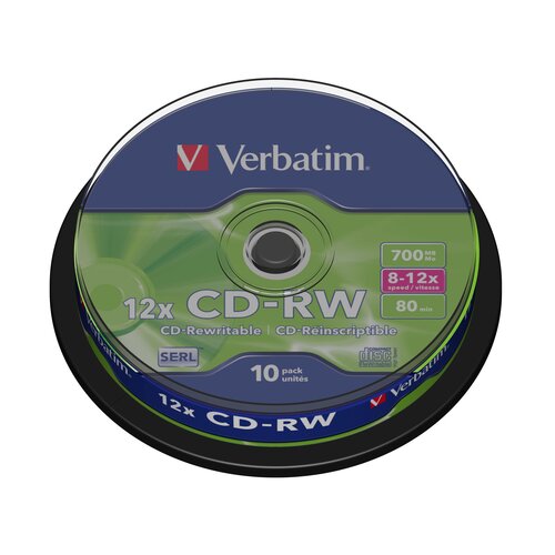 Verbatim CD-RW 700MB, 8-10x, prepisljiv, hengeren (10db) Slike