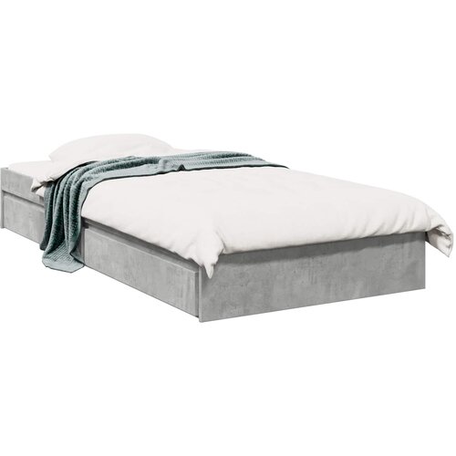  Okvir kreveta s pohranom s ladicama Betonska siva 80 x 200 cm Slike