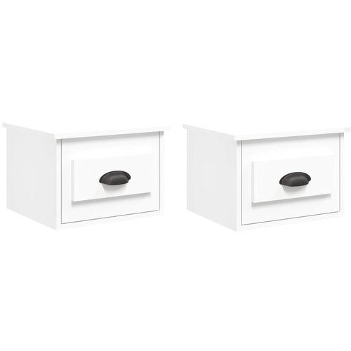 Maison Chic Stenski Dvo delni komplet Nočne omarice - Nočne mize bela 41,5x36x28 cm, (21689233) Cene