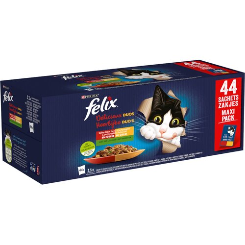  Ekonomično pakiranje Felix &amp;quot;Dvostruko ukusno - dobro kao &amp;scaron;to izgleda&amp;quot; 88 x 85 g - Raznolikost okusa sa sela (4 vrste) Slike