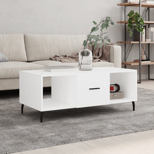 The Living Store Klubska mizica bela 102x50x40 cm inženirski les - Klubska Mizica, (21573960) Cene